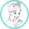 Tiana and Naveen as a frog coloring page