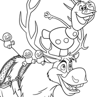 Olaf and Sven Frozen coloring page