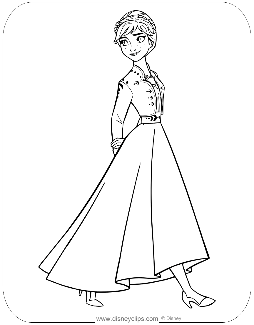 Frozen 2 Anna Elsa Coloring Pages