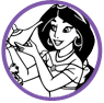 Jasmine and Abu coloring page