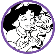 Jasmine and Rajah coloring page