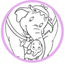 Jumbo and Dumbo coloring page