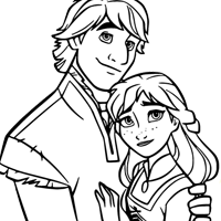 Anna & Kristoff coloring page