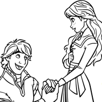 Anna & Kristoff coloring page