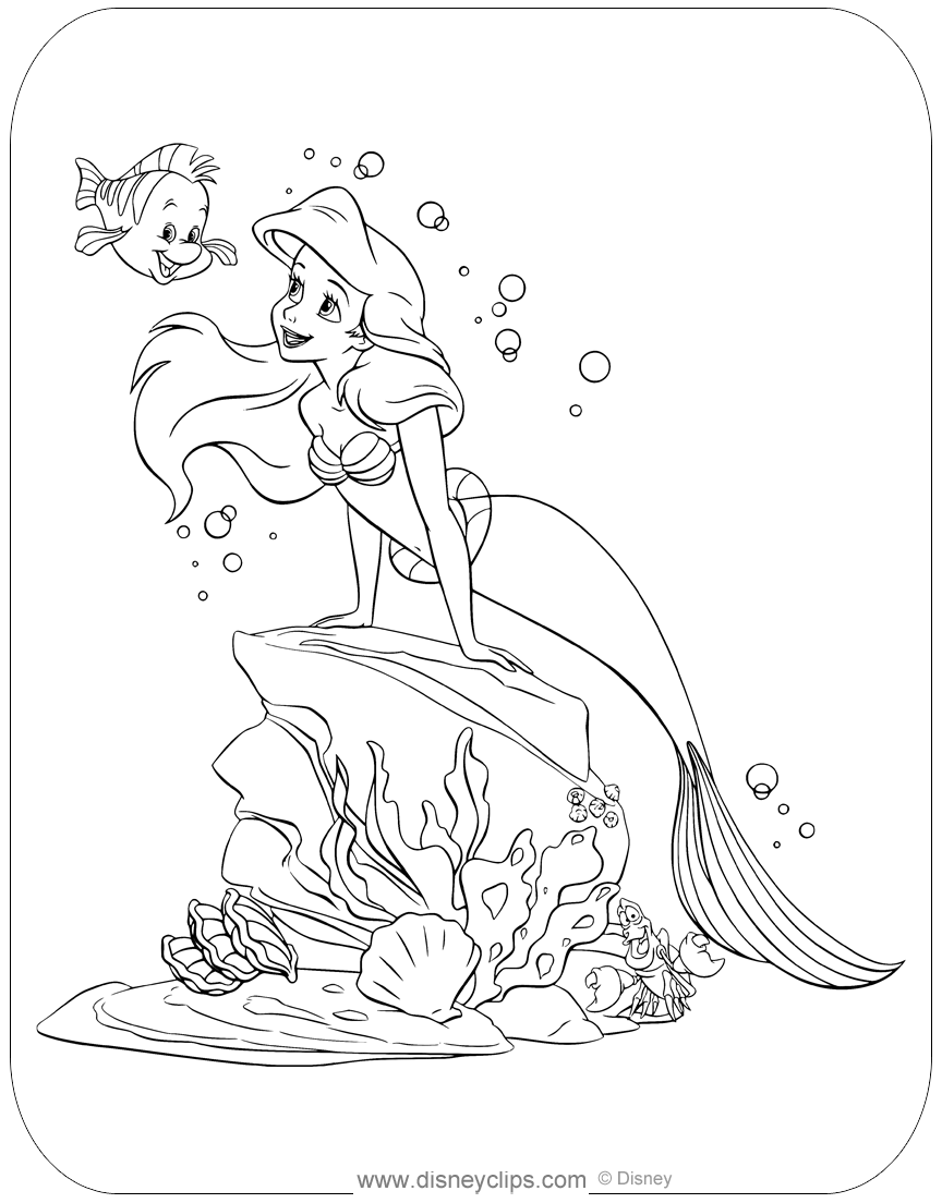 Sebastian And Ariel Coloring Pages For Girls Printable Free - Otakugadgets