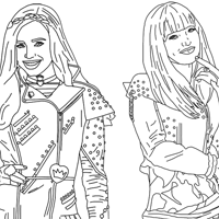 Mal and Evie coloring page