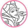 Maleficent and Diablo coloring page