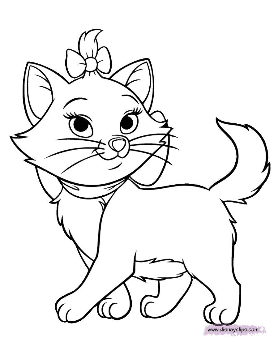 Disney Aristocats Marie Coloring Pages Sketch Coloring Page