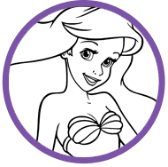 Ariel Face Coloring Pages