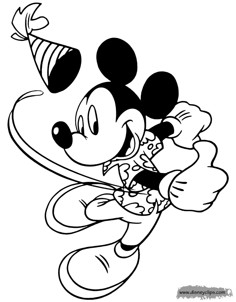 mickey mouse birthday coloring pages  disneyclips