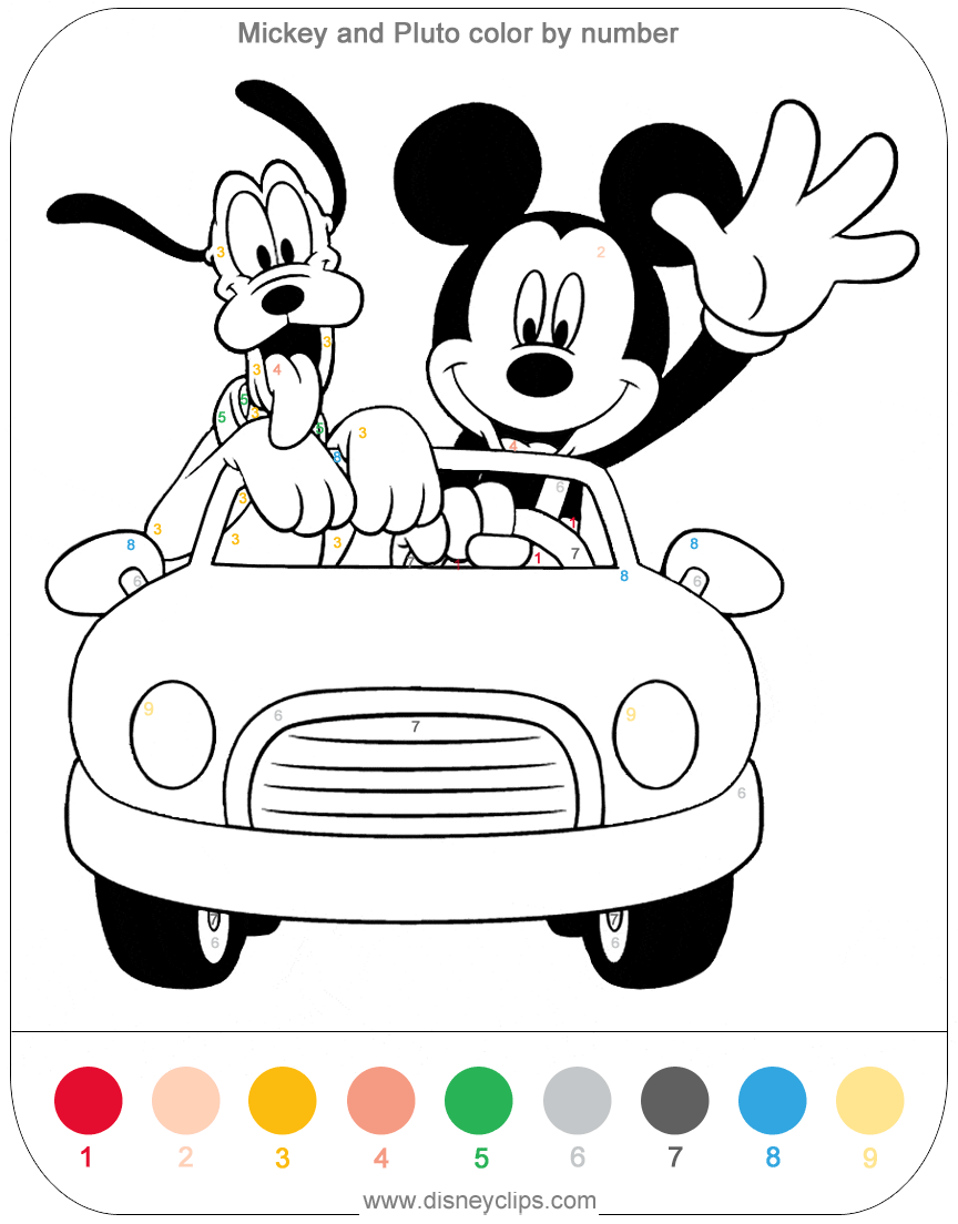 Disney Minnie Painting By Number Mickey Mouse Coloring By Numbers