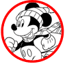 Mickey Mouse winter coloring page