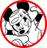 Mickey Mouse skateboarding coloring page