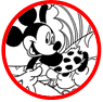 Mickey Mouse prehistoric surfing coloring page