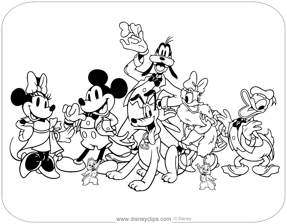 Disney's 100th Anniversary Coloring Pages | Disneyclips.com