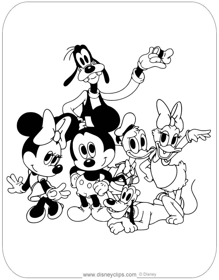 mickey and pluto coloring pages