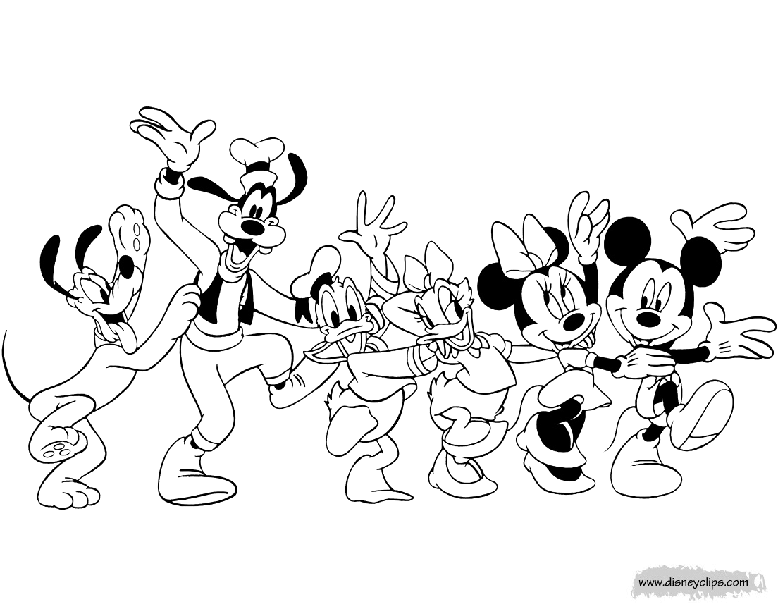 Mickey Mouse & Friends Coloring Pages 4 | Disneyclips.com