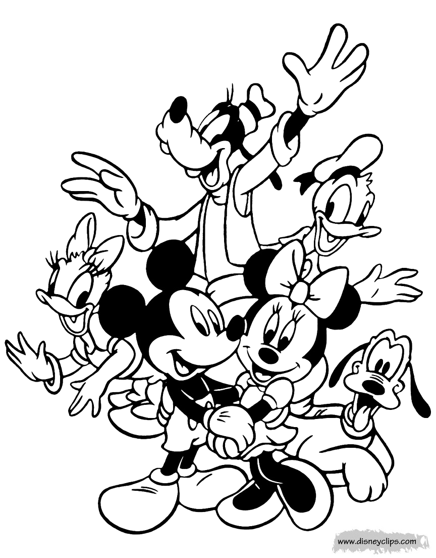 mickeyfriendscoloring3gif 8641104 pixels  Disney coloring pages 
