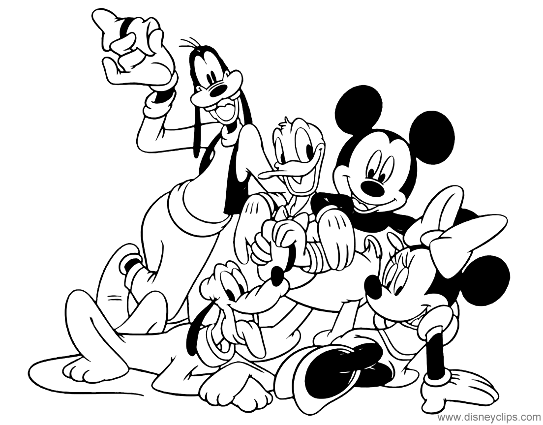 mickeyfriendscoloring7gif 1104864 pixels  Cartoon coloring pages 