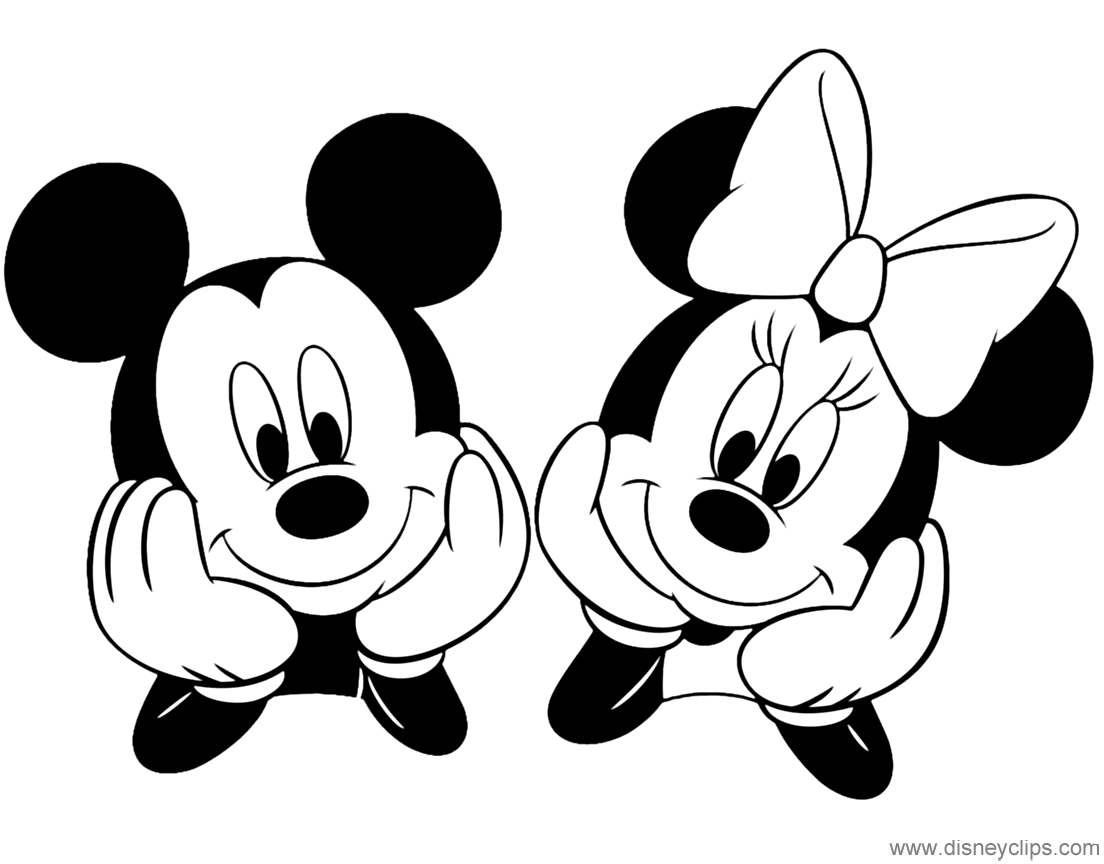 Mickey and Minnie Mouse Coloring Pages (4) | Disneyclips.com
