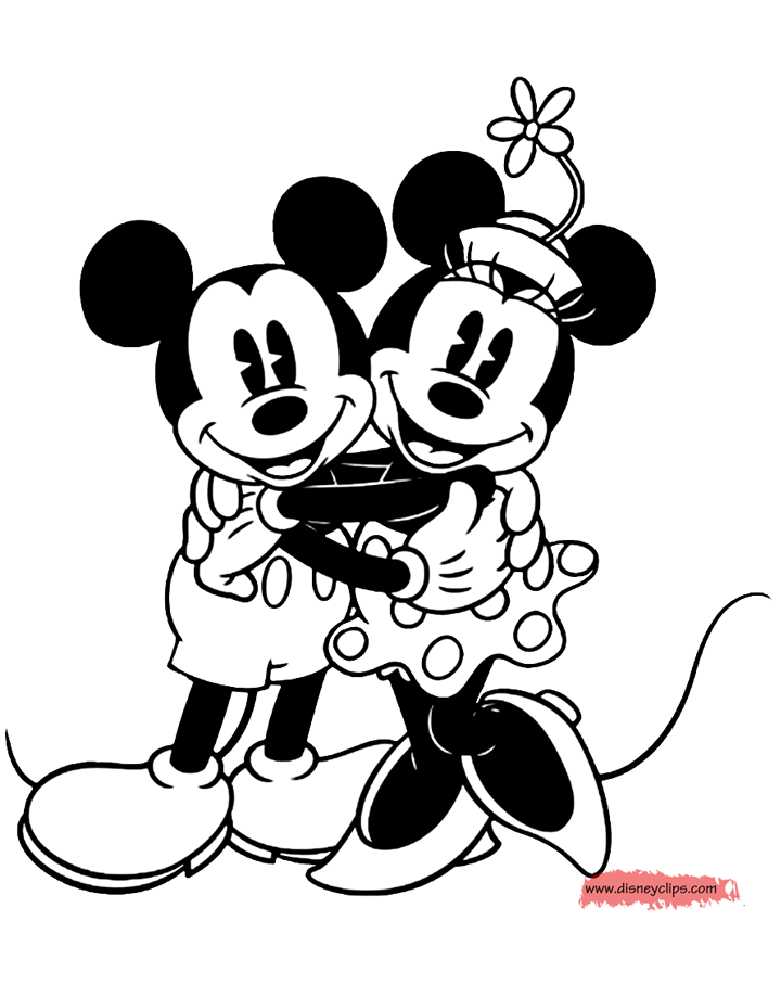 Mickey and Minnie  Mickey mouse coloring pages Minnie mouse drawing 