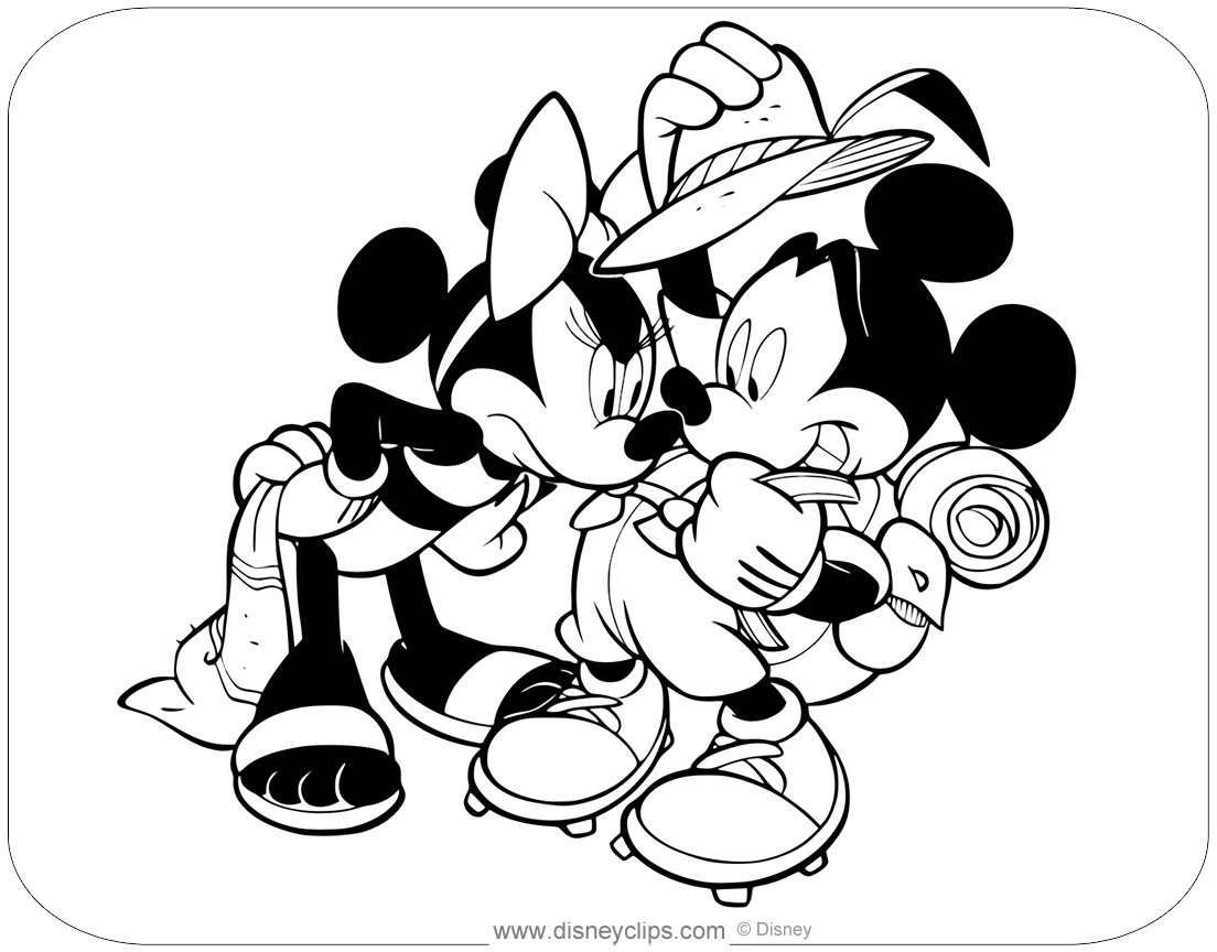 Mickey And Minnie Mouse Coloring Pages