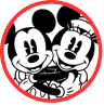 Classic Mickey and Minnie Mouse coloring page