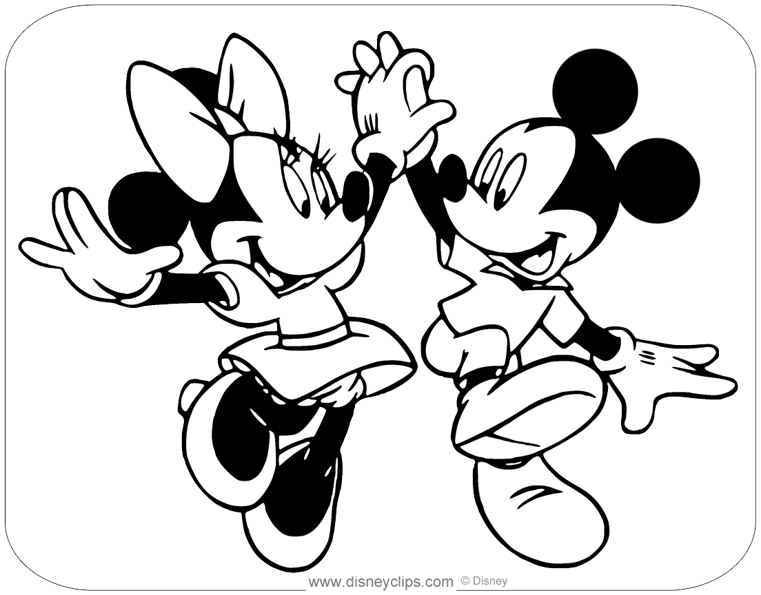 Mickey And Minnie Mouse Coloring Pages