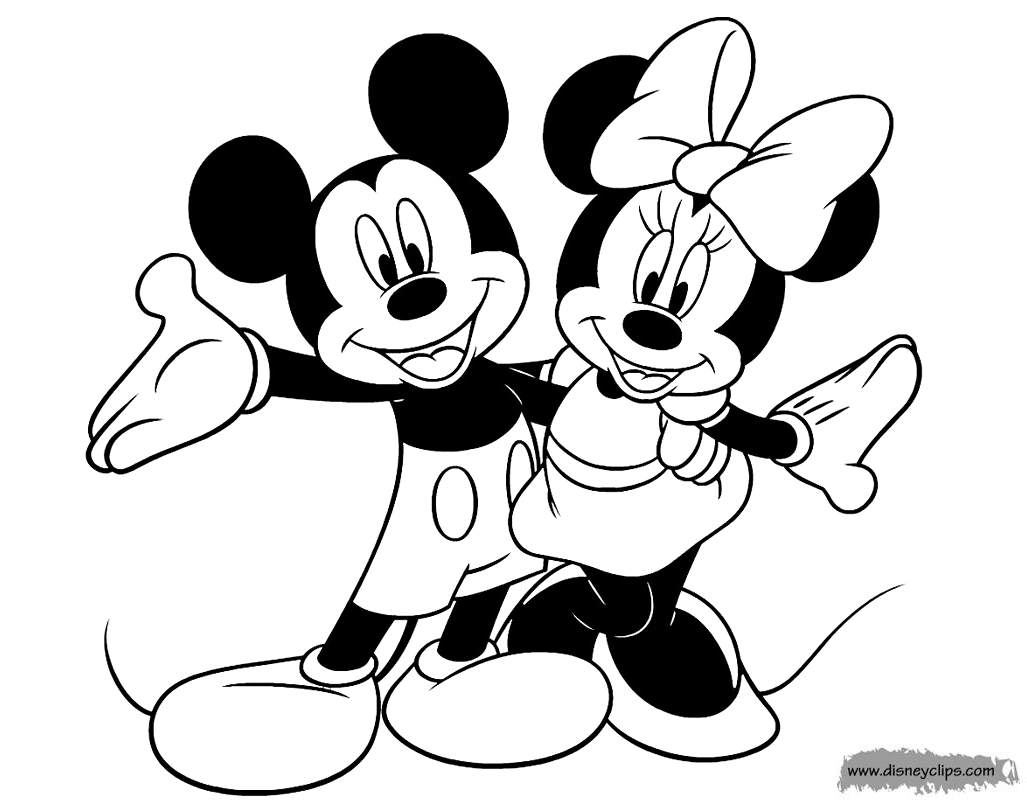 Mickey and Minnie Mouse Coloring Pages (3) | Disneyclips.com