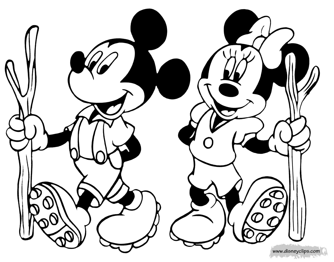 Download Mickey and Minnie Mouse Coloring Pages (4) | Disneyclips.com