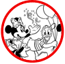 Mickey, Minnie Mouse and Donald Duck coloring page