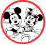 Mickey, Minnie Mouse and Pluto coloring page