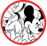 Mickey, Minnie Mouse and Pluto coloring page