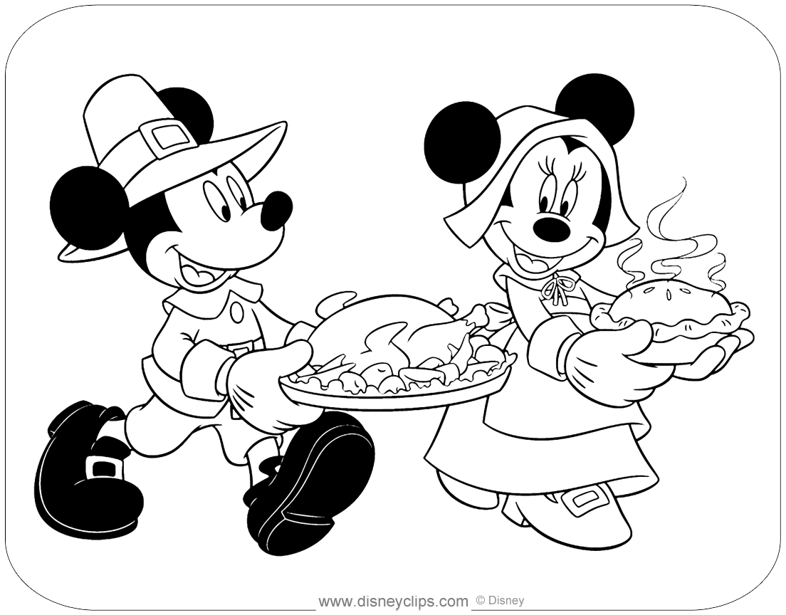 Disney Thanksgiving Day Coloring Pages | Disneyclips.com