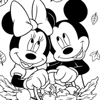 Minnie Mouse Thanksgiving coloring page