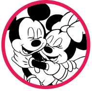 Mickey and Minnie Mouse Valentine's Day coloring page
