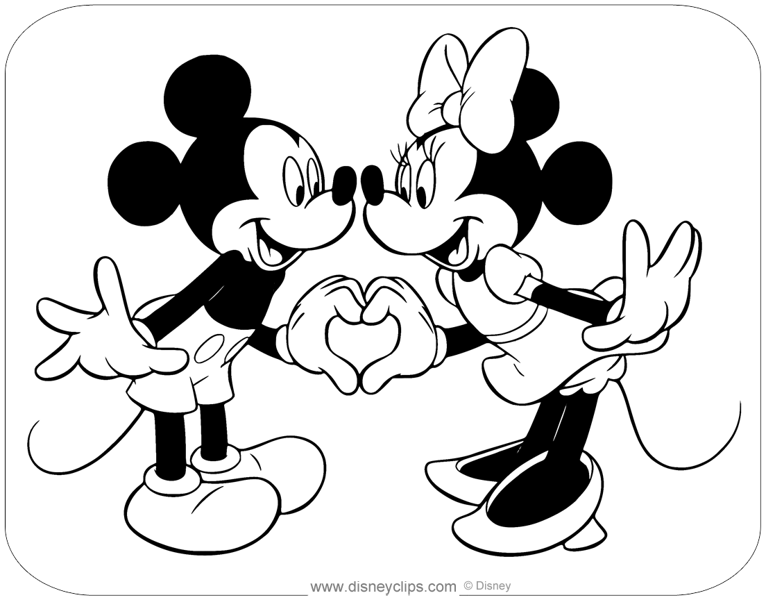 All-original. printable coloring pages of modern and classic Mickey and Min...