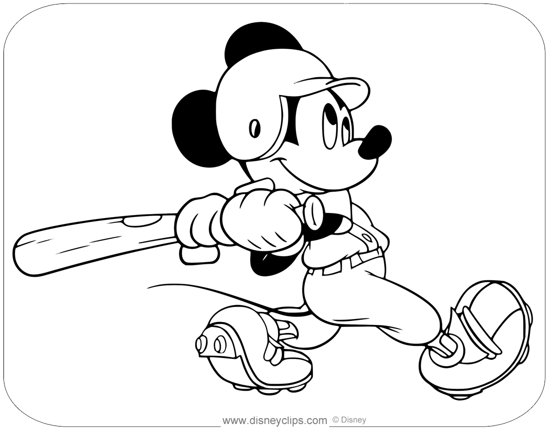 Mickey Mouse Baseball Coloring Pages Coloring Pages