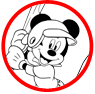 Mickey Mouse baseball coloring page