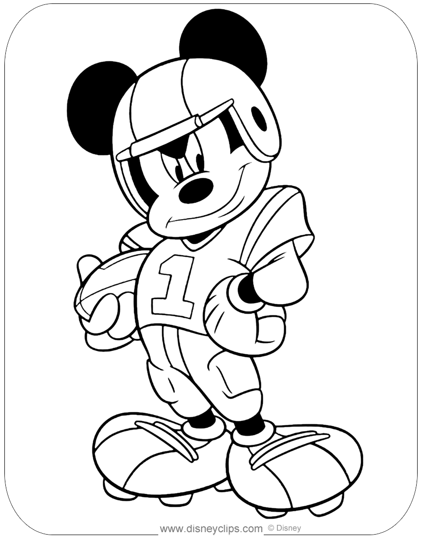 Mickey Mouse Football Coloring Pages | Disneyclips.com
