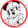 Mickey Mouse football coloring page