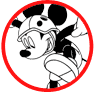Mickey Mouse skateboarding coloring page