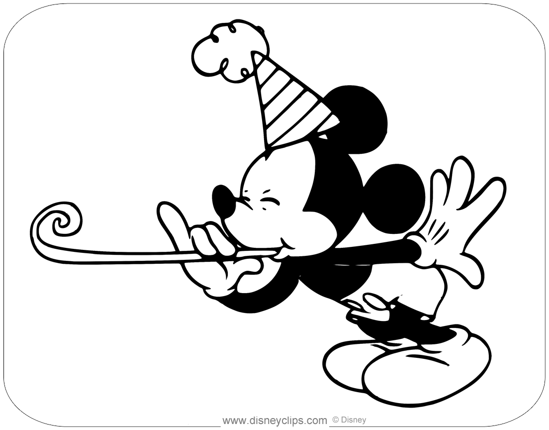 Mickey Mouse Birthday Coloring Pages   Disneyclips.com