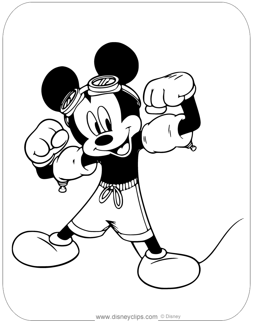 Mickey Mouse Summer Coloring Pages