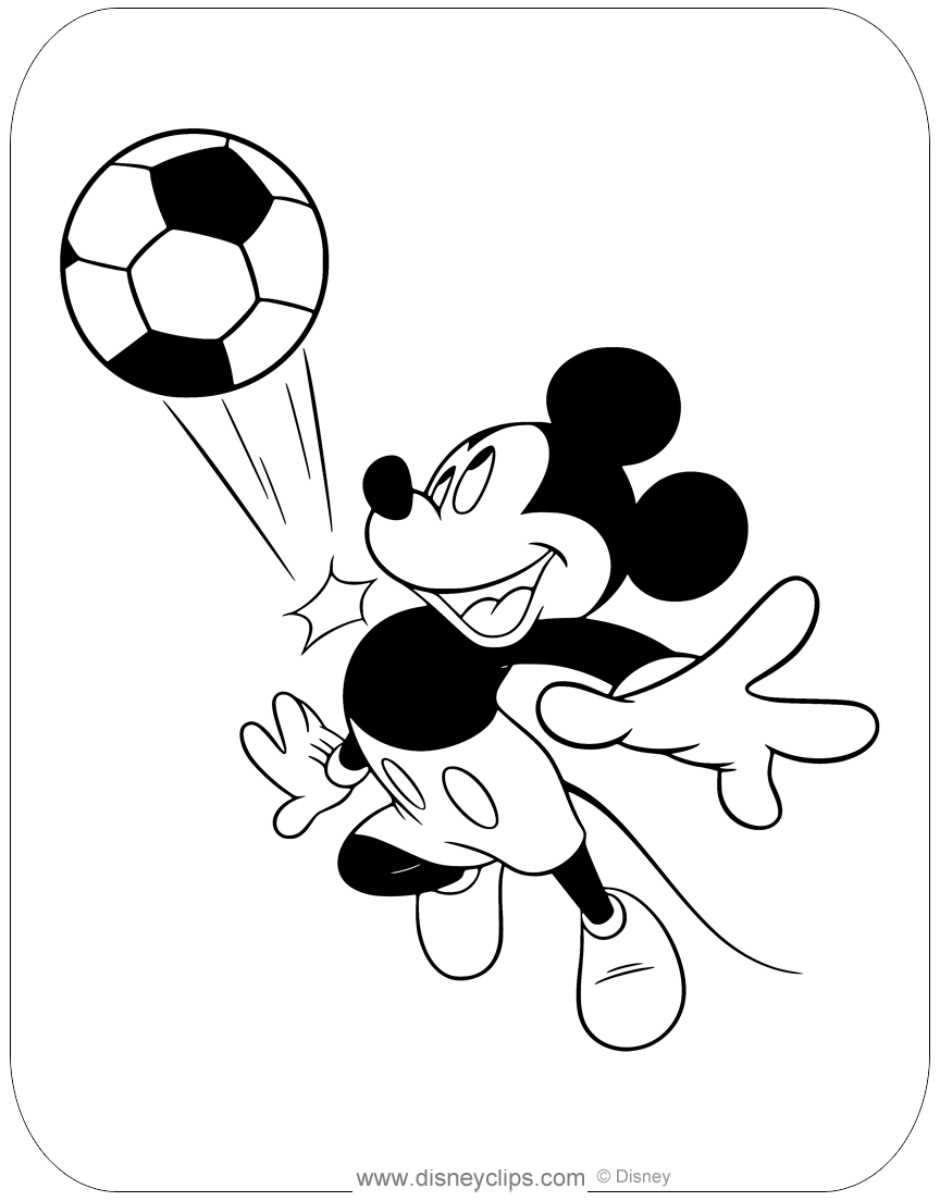 Mickey Mouse Soccer Coloring Pages | Disneyclips.com