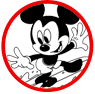 Mickey Mouse surfing coloring page