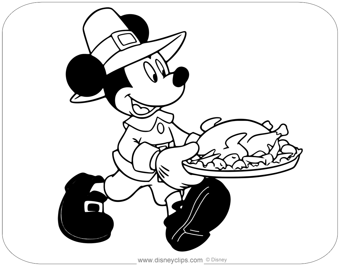 Disney Thanksgiving Day Coloring Pages | Disneyclips.com