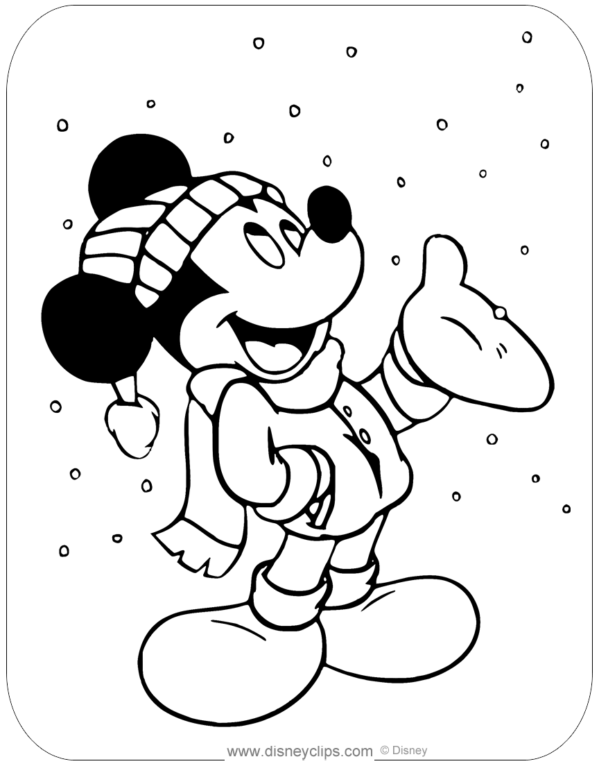 Mickey Mouse Winter Coloring Pages   Disneyclips.com