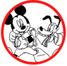 Mickey Mouse and Pluto coloring page