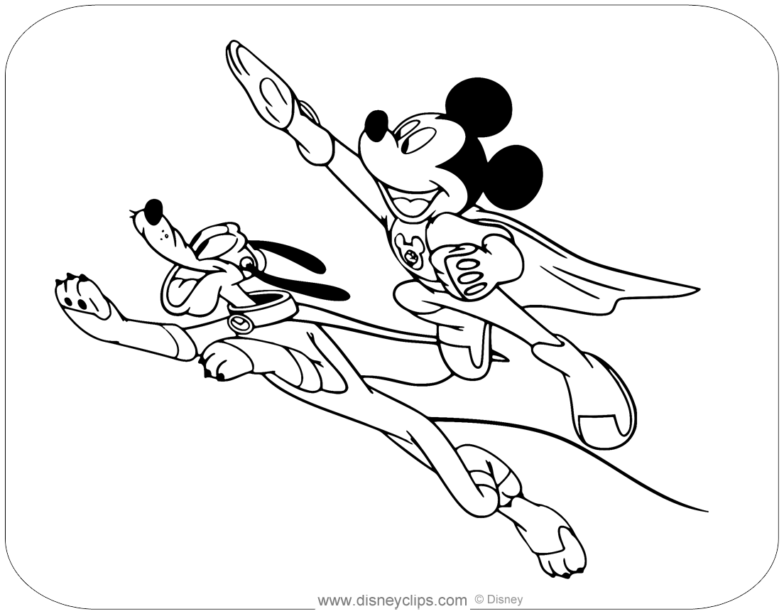 mickey and pluto coloring pages